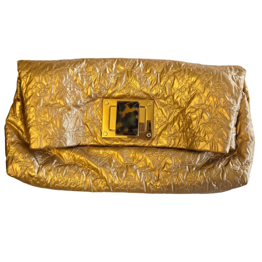 Louis Vuitton Clutch LV Monogram Limelight Altair Gold Metallic Jacquard Bag Y2K